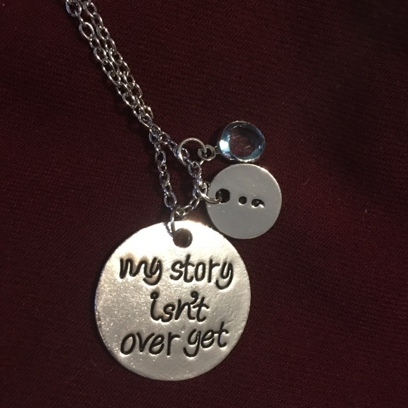 Semicolon suicide awareness/prevention necklace - Picture 2 of 2